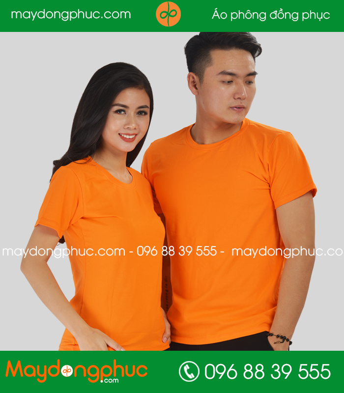 Áo phông cổ tròn đồng phục màu Cam